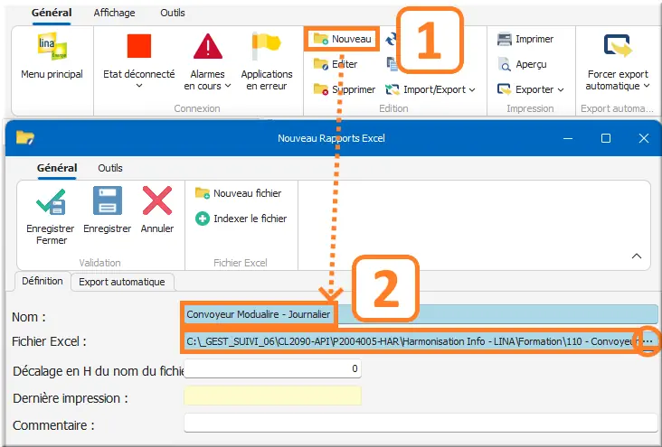 Nouveau rapport Excel